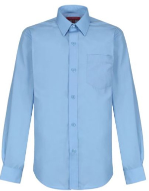 School Shirt - Long Sleeve - Blue (Twin Pack)